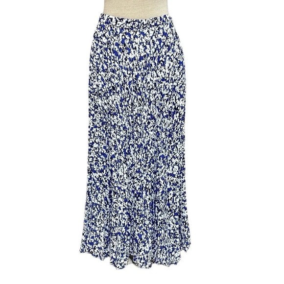 Halogen Nordstrom Skirt Women’s X Large XL Blue White Tutti Flare Maxi NWT - Picture 1 of 16